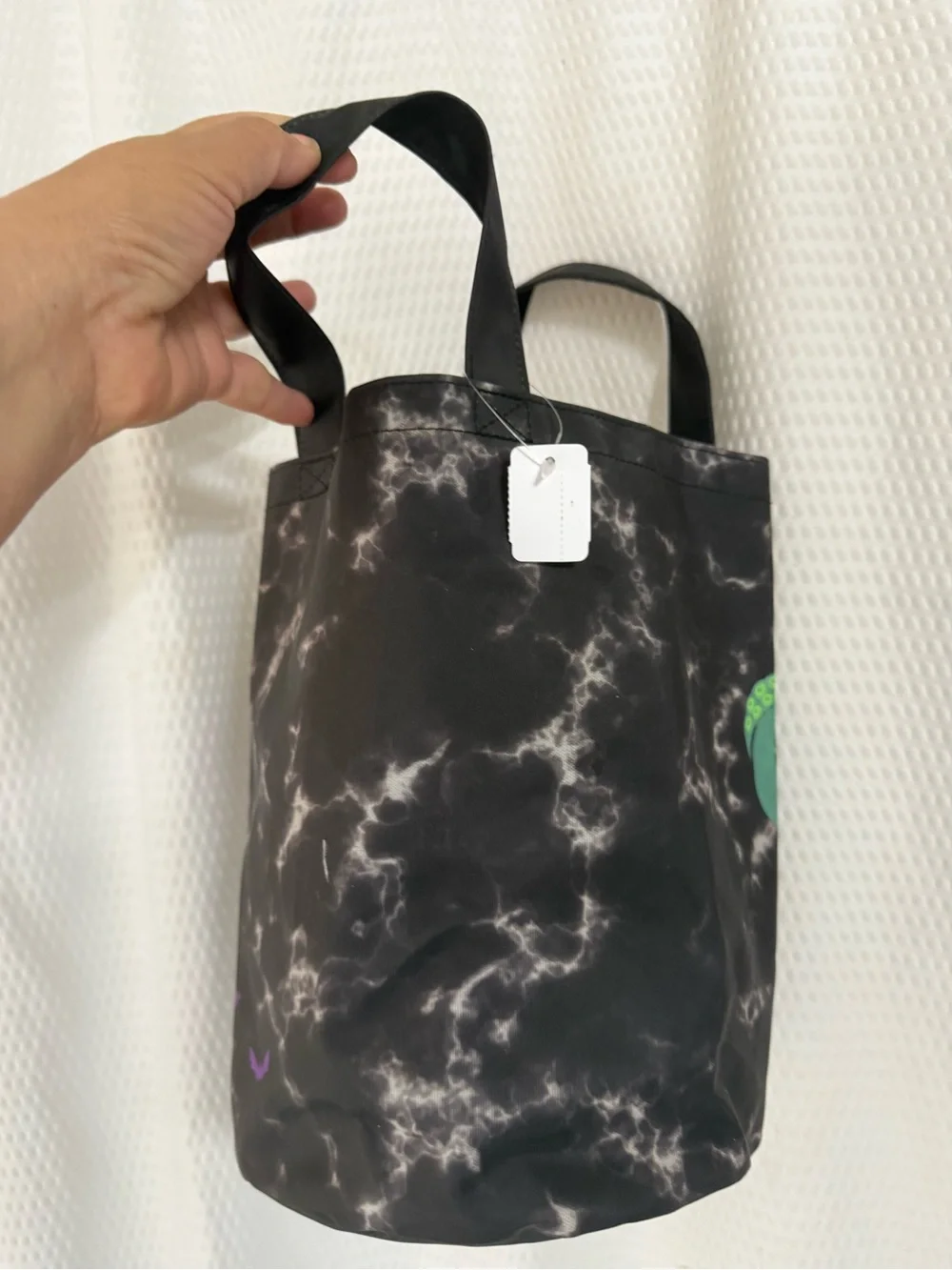 Bath & Body Works Black Tote with Purple Haunted House & Green Tentacles